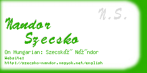 nandor szecsko business card